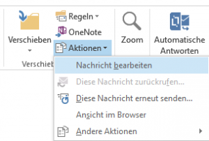 Eine gelesene E-Mail bearbeiten